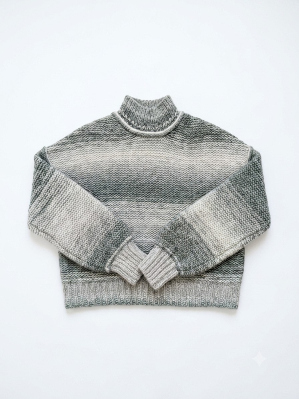 Rachel Zoe Gradient Grey & Cream Turtleneck Sweater